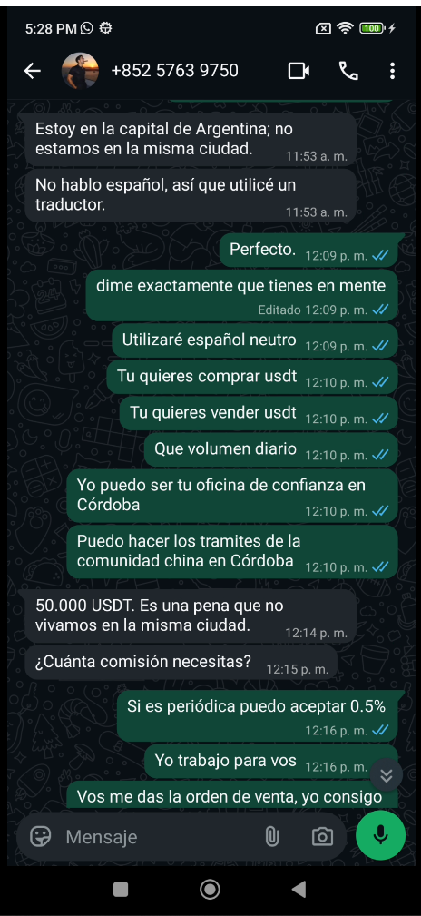 Detalles de la propuesta de comisión de USDT