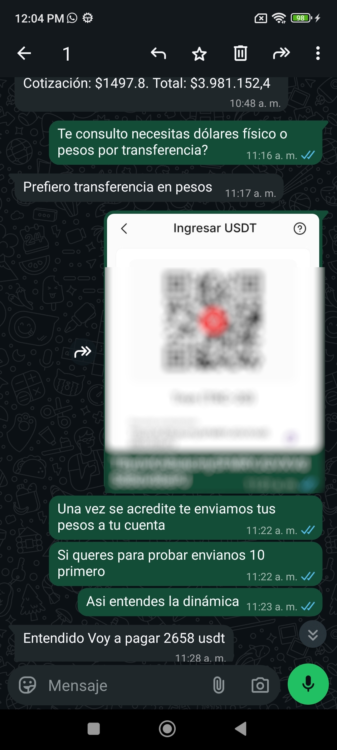 El estafador ignora enviar la prueba